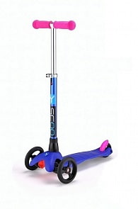 Трехколесный самокат Mini Glam Metallic dark blue Y-Scoo, 4078RT