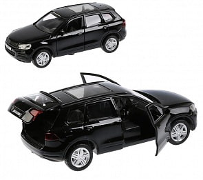 Инерционная металлическая машина – Volkswagen Touareg, 12 см, черный (Технопарк, TOUAREG-BK)