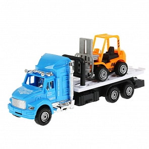 Трейлер инерционный с погрузчиком, разные цвета (1710A110) (ассортимент)