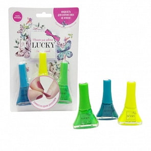 Набор из 3 лаков – Голубой #011 + Желтый #117 +Зеленый #119, блистер, объем 1 пузырька 5,5 мл. (Lukky, Т11198)