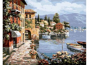 Раскраски по номерам - Картина «Летний городок», 40 х 50 см. (Белоснежка, 362-CG)