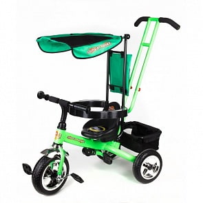 Велосипед 3-х колесный с ручкой, подножка, зеленый (Super Trike, XG18819-T12GRsim)