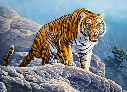 Пазлы Castorland – Тигр на скале, 180 элементов 