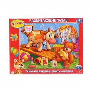 Развивающие пазлы в рамке – Игрушки (Умка, 4690590113455sim)