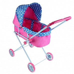 Коляска металлическая, резиновые колёса 11 см, резиновая ручка, канапе круглое (Карапуз, 63AI-20-C2)