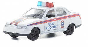 Инерционная металлическая машина Lada 2110 МЧС России свет-звук 1:43 (Технопарк, CT10-110-6)