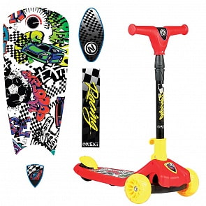 Самокат 3-колесный складной из серии Гонки, колеса PU 120 и 100 мм., свет (M-6G-CAR1sim)