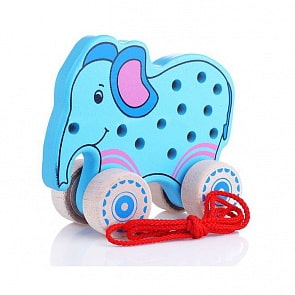 Развивающая шнуровка-каталка Слоненок (Alatoys, ШСЛ01sim)
