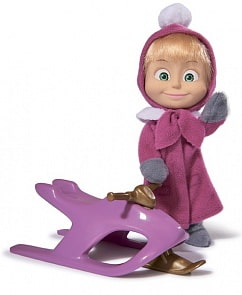 Маша в зимней одежде со снегокатом из серии «Маша и Медведь» (Simba, 9301681)	