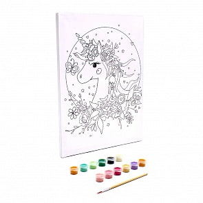 Раскраска на холсте - Портрет Единорога, 40 х 30 см (Развивашки, Р3113)