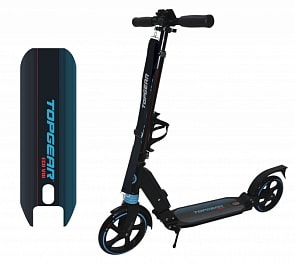 Самокат двухколесный Eco VIII, PU колеса, регулируемый складной руль и ручки, держатель для бутылочек и подножка (Topgear, Т11453) 