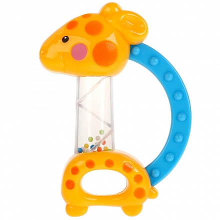 Развивающая игрушка погремушка Жираф с прорезывателем, разные цвета  