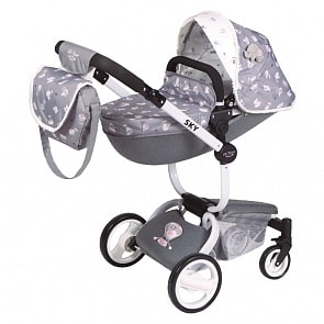 Коляска трансформер 3 в 1 с сумкой - Скай, 80 см, ручка регулируется (DeCuevas, 81435)