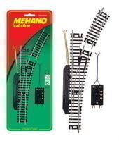 Рельсы Mehano: Стрелка правая (с дистанционным управлением), масштаб HO, 16,5 мм. (Mehano, F279)