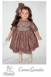 Коллекционная кукла Кэрол в платье шоколадного цвета, 72 см Carmen Gonzalez (D'NENES DISEСO, S.L., 05030-d) - миниатюра