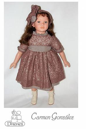Коллекционная кукла Кэрол в платье шоколадного цвета, 72 см Carmen Gonzalez 