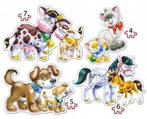 Пазлы Castorland – Животные, 4/5/6/7 элементов (Castorland, B-04096)