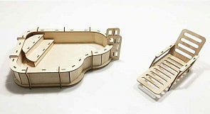 Конструктор – Бассейн с шезлонгом для больших кукол (Polly, ДК-2-06sim) Конструктор – Бассейн с шезлонгом для больших кукол (Polly, ДК-2-06sim)