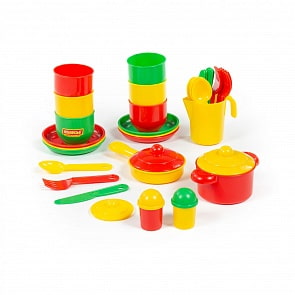 Набор детской посуды – Хозяюшка, на 6 персон (Полесье, П-4015)
