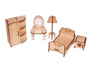 Мебель для кукол, серия - Я дизайнер - Спальня, конструктор (Paremo, PDA420-02)