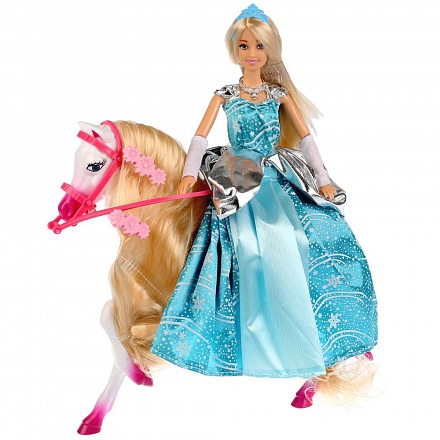 Кукла София Снежная принцесса с лошадью 29 см, аксессуары 