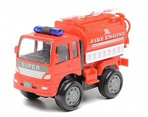 Грузовик пожаротушения инерционный, металлическая кабина, 1:60 (Ami&Co, 22624)