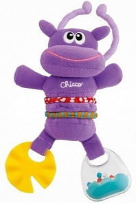 Мягкая погремушка с прорезывателем «Счастливый бегемотик» (Chicco, 72374st)