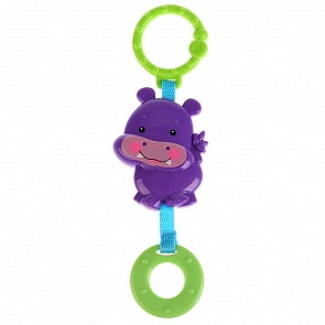 Погремушка со съемным кольцом Бегемотик (Умка, KK2680-8-R)