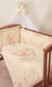 Комплект в кроватку – Mika, 7 предметов, зеленый (Золотой Гусь, 1104-z)