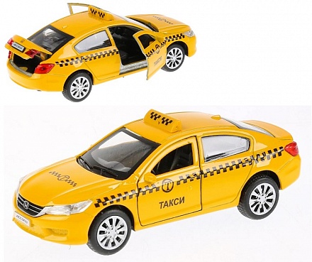 Машина металлическая Honda Accord Такси, 12 см, открываются двери, инерционная 