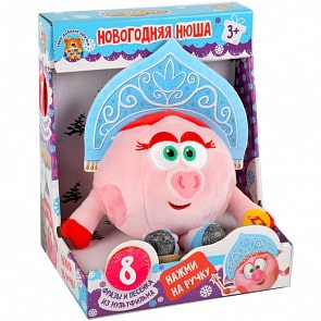 Интерактивная мягкая игрушка - Смешарики - Нюша Новогодняя, 10 см (Мульти-Пульти, V92640/10)