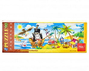 Пазл-панорама - Остров сокровищ, 90 элементов, А4 формат (Hatber, 90ПЗ4_10429)