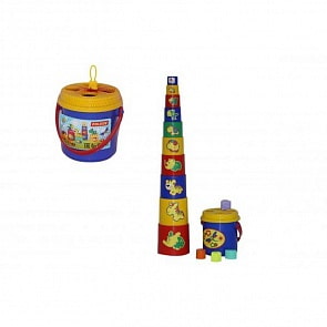 Пирамидка Занимательная, 16 элементов, в сеточке (Полесье, П-52605)