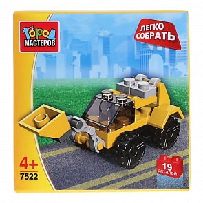 Конструктор Город Мастеров – Легко собрать. Стройка: Бульдозер, 19 деталей (Город Мастеров, JS-7522-Rsim)