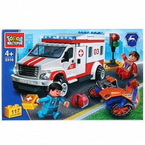 Конструктор из серии ГАЗ: Происшествие на дороге, 117 деталей (Город мастеров, 3316-KK)