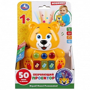 Мультиплеер Мишка с проектором, 18 песен, потешек и музыкальных стихов, звуки пианино (Умка, HT796-R)