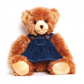 Мишка в джинсовом платье, 35см (Gulliver, 18-3105D-3)