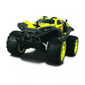 Багги на р/у Hot Wheels - Бигвил, со светом, мягкий съемный корпус, защита от влаги, скорость 8 км/ч, желтая (1Toy, Т10982)