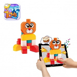 Набор строительных блоков – Кошка и Собака, 15 блоков (Chicco, 02306st)