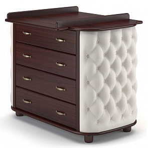 Комод детский Гандылян КО-2015-1 Тиффани Пуговицы, махагон (Gandylyan, GAN-КО-2015-1_махагон)