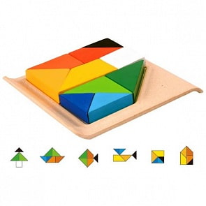 Деревянная рамка-вкладыш – Танграм (Plan Toys, 5649k) 