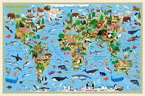 Карта Мира настенная - Наша планета. Животный и растительный мир (ГеоДом, 978-5-906964-92-2)