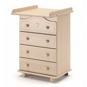 Комод детский Гандылян КО-2010-5Л Аистенок mini Люкс, выбеленный бук (Gandylyan, GAN-КО 2010-5Л_выбеленный бук)