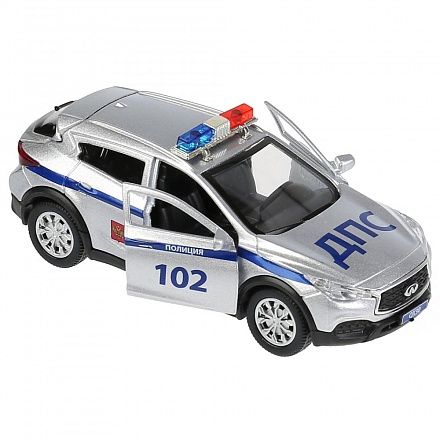 Инерционная металлическая машина Infiniti Qx30 – Полиция, 12 см, свет-звук 
