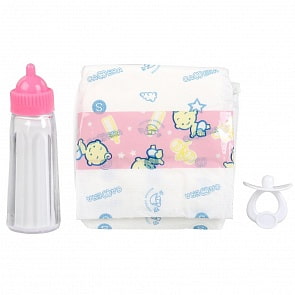 Набор для пупса Карапуз 3 предмета: памперс, бутылочка, соска (Карапуз, B1452565-1-RU)