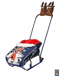 Комплект " Новогодний олень" : матрасик + варежки. Синий (RT, Тяни-Толкай, 4921RT)