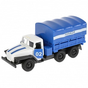 Машина металлическая инерционная - Урал Полиция, 12 см (Технопарк, SB-15-35-T8-WB) 