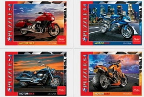 Пазлы серия MotorBike, 54 элемента, формат А5, 4 дизайна (Hatber, 54ПЗ5) (ассортимент)