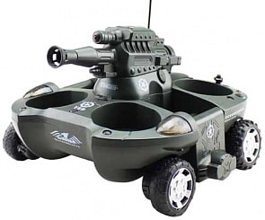 Боевой радиоуправляемый танк-амфибия Yierda, стреляющий водой, со звуковым и световым эффектом (ABtoys, C-00090)