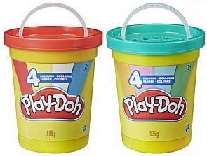 Игровой набор Play-Doh - Большая банка, 4 цвета (Hasbro, e5045) (ассортимент)